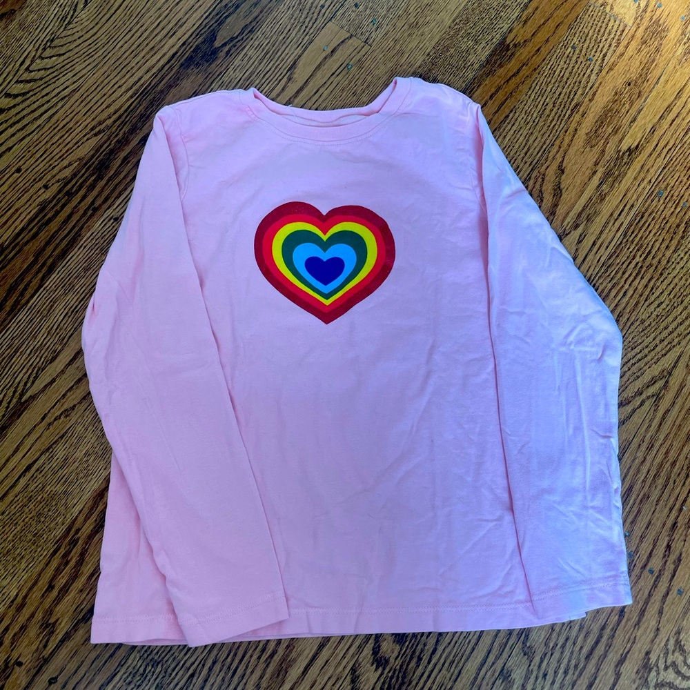 Valentines ❤️ Hanna Andersson light pink heart graphic tee NWOT